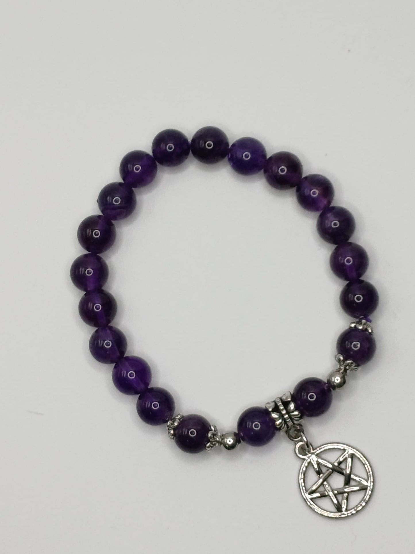 CRYSTAL BRACELET Bead Pentagram Amethyst