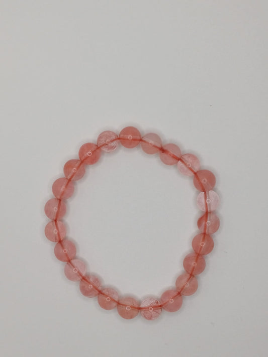 CRYSTAL BEAD BRACELET cherry quartz