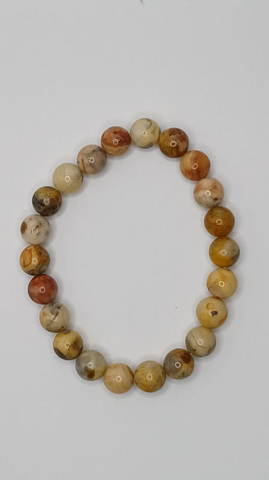 CRYSTAL BEAD BRACELET  crazy lace agate