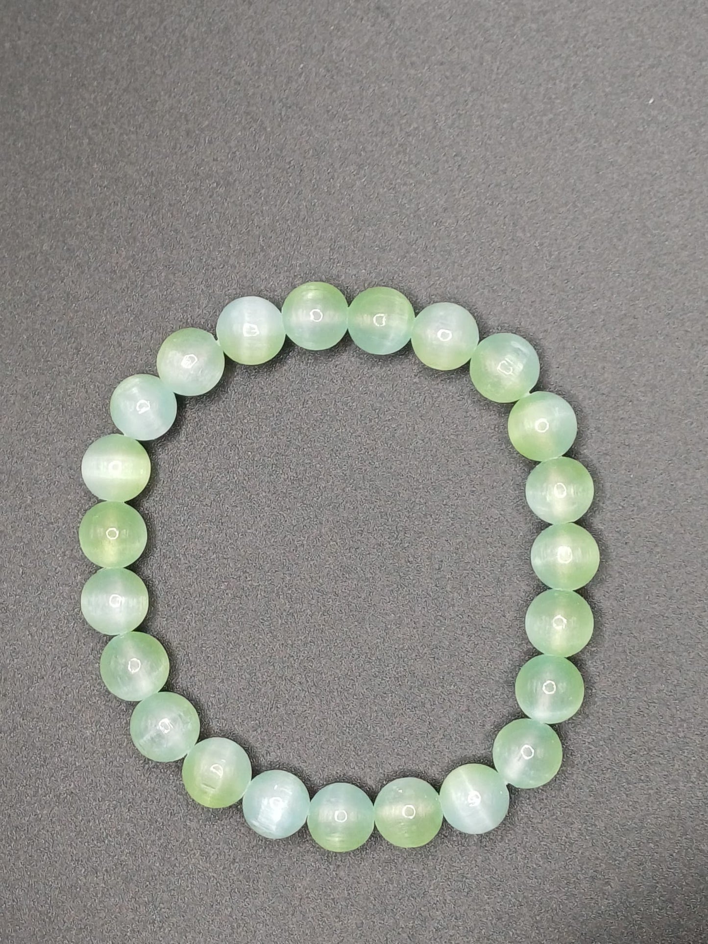 CRYSTAL BEAD BRACELET  Blue green selenite