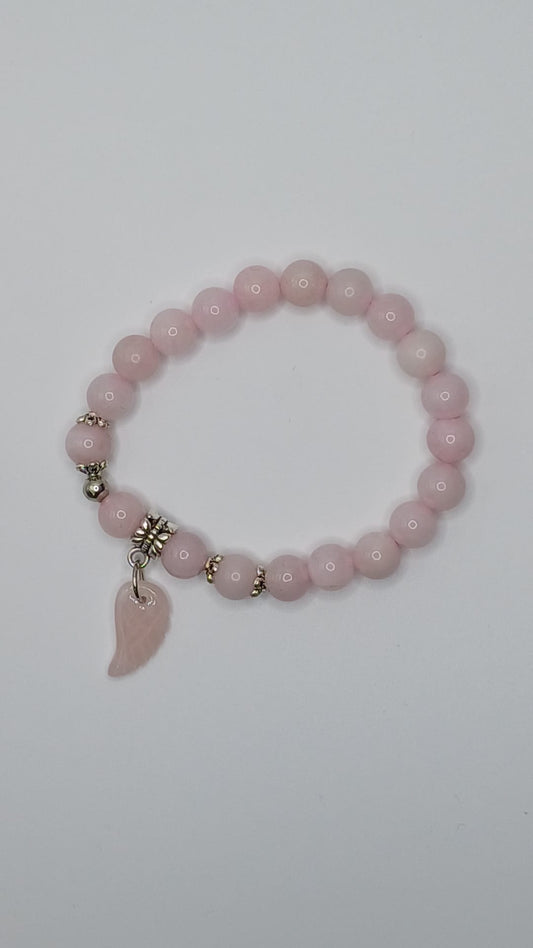 CRYSTAL BEAD BRACELET rose quartz