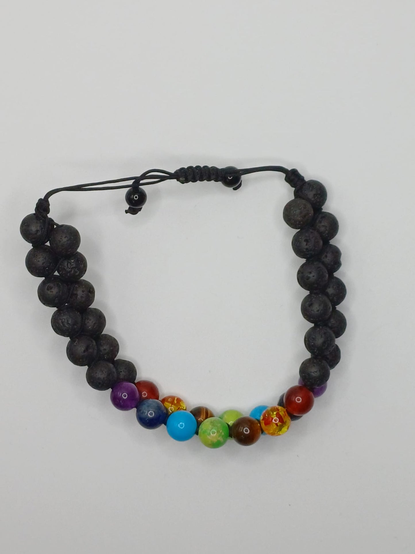 Bracelet  Chakra 2 row Lava bead